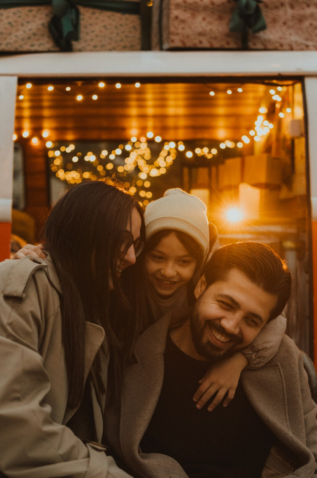 Group of friends embracing outdoors